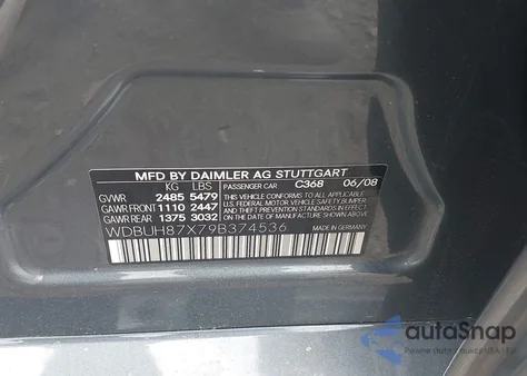 2009 Mercedes-Benz E 350 4Matic from USA, damaged, VIN WDBUH87X79B374536